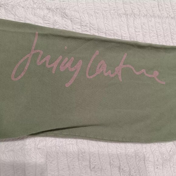 Vintage Juicy Couture Matching Tracksuit Set Green Pink Medium Jacket Pants Rare - Picture 7 of 8